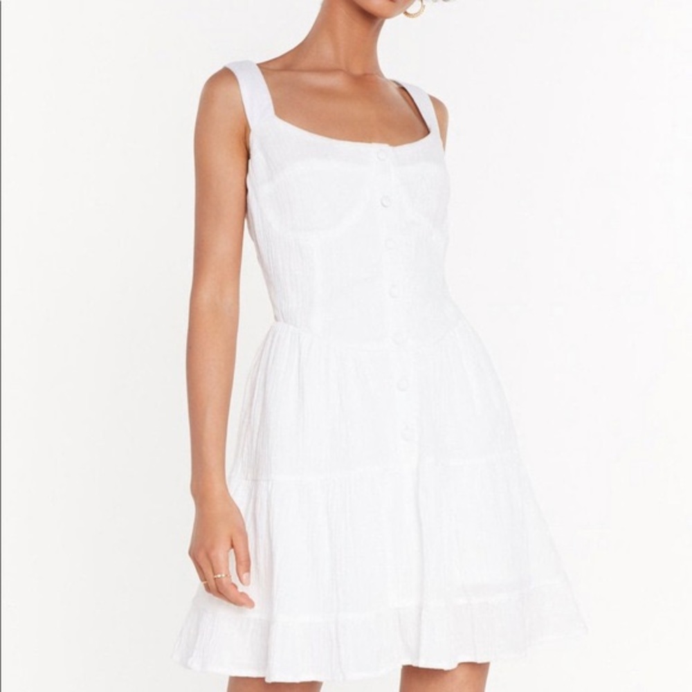 Nasty Gal Cup Detail Frill Hem Dress
